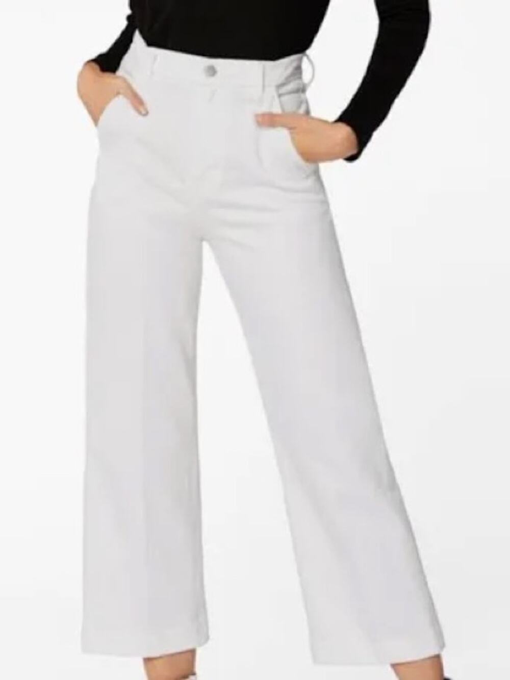 NWT J Brand Joan Crop Optic White Super High Rise Wide Leg Jeans 32